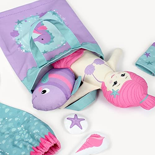kullaloo Cut & Sew Fabric Panel – Mermaid Craft Sewing Kit for Kids Beginners – DIY for Girls & Boys (Underwater Tales) - Image 5