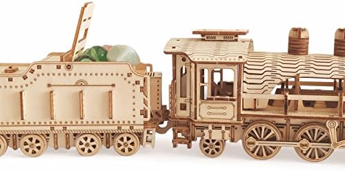 3D Wooden Steam Train Puzzle, DIY Assembly Train Model Kits, Wood Crafts STEM Brain Teaser Puzzle, Steam Train Christmas Birthday Gifts for Adults & Teens - Image 3