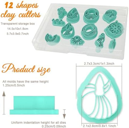 ORIGACH 12 Pcs Boho Knot Macrame Polymer Clay Cutters Set - Image 2