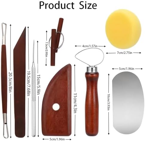 Pottery Tools Kit 19-Piece Pottery & Carving Tool Set – DIY Craft Kit for Beginners - Image 3