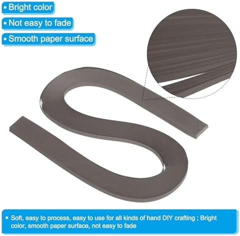PATIKIL 360pcs Quilling Strips Paper 3/16"(5mm) 21"(54cm) Origami Paper Quilling Strip for Art DIY Hand Craft Christmas, Dark Grey - Image 3