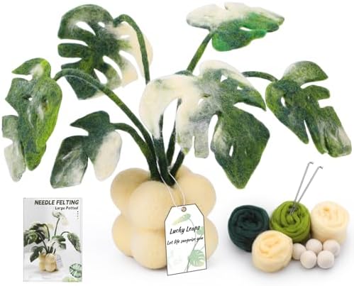 OEHPICC Needle Felting Kit for Beginners, Monstera Potted Plant Felt Kit by OEHPICC