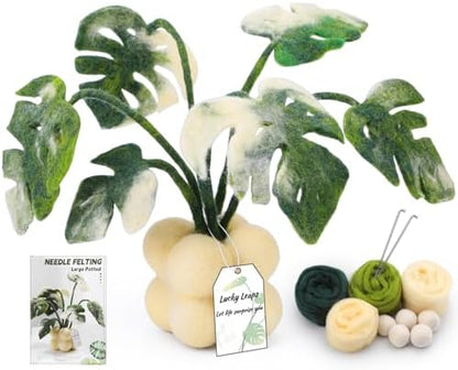 OEHPICC Needle Felting Kit for Beginners, Monstera Potted Plant Felt Kit by OEHPICC