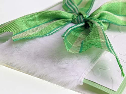 Ribbon Storage DIY Greeting Card Kit-Ribbon Cards-Handmade DIY Card Kits-Craft Kits for Kids and Adults-Card Making Kit, Thank You and Birthday Cards-Card Maker Kit for 10 Project Card (Lucky Green) - Image 4
