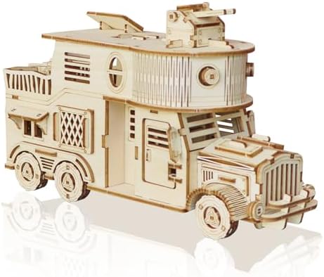 3D Wooden Puzzle for Adults, DIY Battle Vehicle Model Building Kit by MakingLifeFunforCool