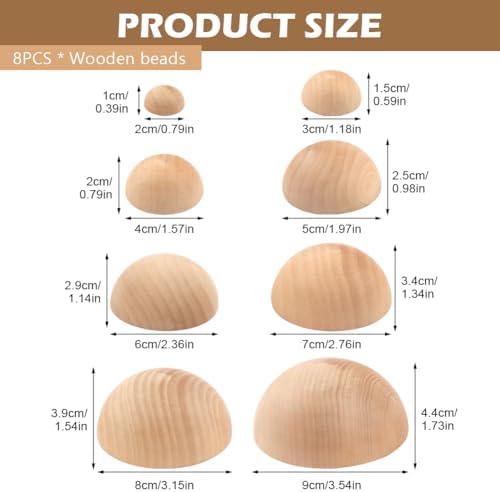 8Pcs Wooden Pottery Molds Set, 8 Sizes Bowl Press Tools for Clay - Image 2