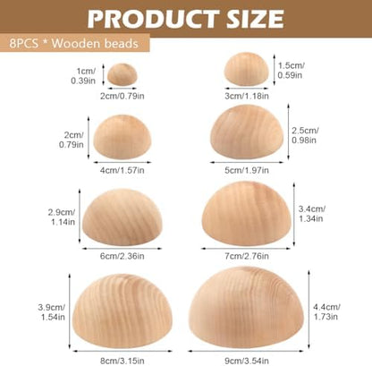 8Pcs Wooden Pottery Molds Set, 8 Sizes Bowl Press Tools for Clay - Image 2