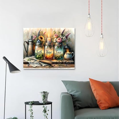 CYNART Religion Paint by Numbers Kit for Adults Beginner, Love Easy Paint by Number Kits on Canvas, DIY Acrylic Oil Painting by Numbers for Gift Home Decor 16 x 20 inch （Without Frame） - Image 4