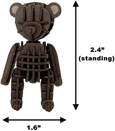 Teddy Bear Brown Paper 3D Puzzle - Laser Cut Miniature Animal Craft Kit for Kids and Adults - Birthday Gift and Party Favor for Puzzle and Origami Paper Craft Enthusiasts - Image 5