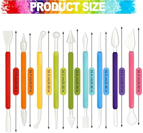 LINPHCEY Air Dry Clay Tools for Kids Ages 8+ Pottery Clay Tool Kit Plastic Clay Sculpting Tools Set for DIY Project, Modeling Polymer Clay Toys – Safe & Easy Grip for Beginners & Craft Lovers - Image 3