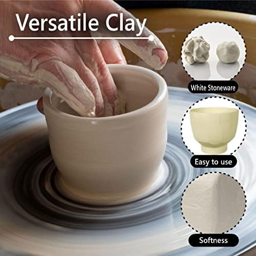 Old Potters Mid High Fire White Stoneware Clay for Pottery | Cone 6-10 | Ideal for Wheel Throwing, Hand Building, Sculpting | Great for All Skill Levels | Greenware Clay, 25 lbs. - Image 3