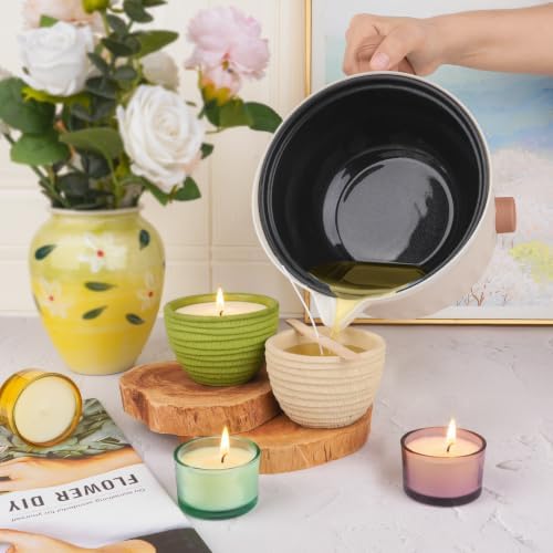 AOTOIE Candle Making Kit with Wax Melter, Soy Wax for Candle Making, DIY Candle Making Supplies, Starter Candle Kit for Women Adult Beginner, Included 1.1IB Natural Soy Wax with Wicks - Image 2
