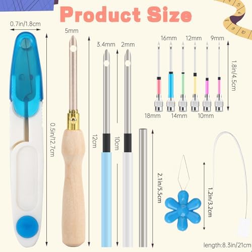 AUGSUN 13 Pcs Punch Needle Kit Embroidery Tool Set for Beginners Adults - Image 2
