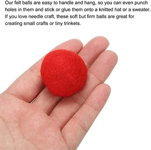 PATIKIL Wool Felt Balls Beads Wool Felting Pom 3cm 30mm Red for Home Crafts Handcrafts Project DIY Pack of 5 - Image 4
