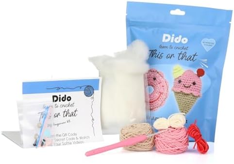 Crochet Kit for Beginners, Donut or Ice Cream Amigurumi Crochet Starter Kit - Image 6
