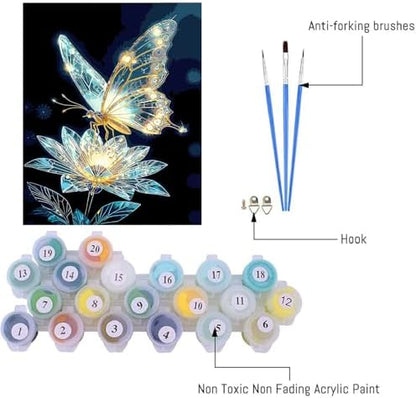 AIBOERL Paint by Numbers Kit for Adults Beginner,Slight Butterfly, 12X16In - Image 3