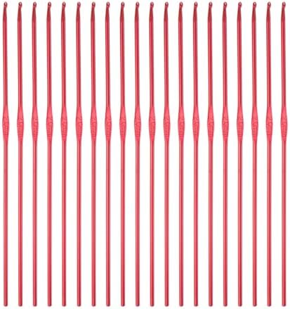uxcell 20Pcs Aluminum Crochet Hook 2.0mm Knitting Needles for DIY Craft Yarn Red by uxcell
