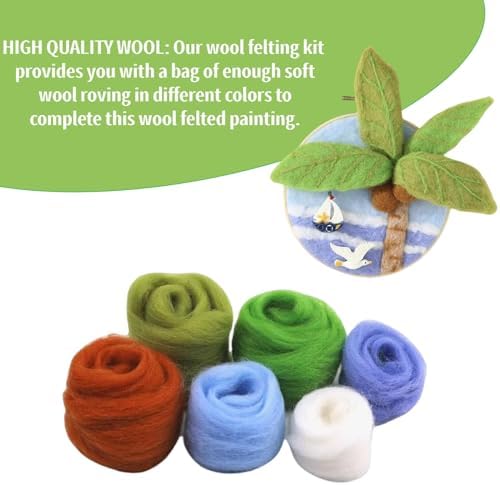 Hilsayum Wool Painting Kit Needle Felting Kit Wool Felt Painting Gifts for Adults,Needle Felt Supplies for Beginners,Home Decoration - Image 5
