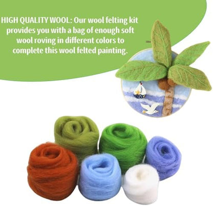 Hilsayum Wool Painting Kit Needle Felting Kit Wool Felt Painting Gifts for Adults,Needle Felt Supplies for Beginners,Home Decoration - Image 5