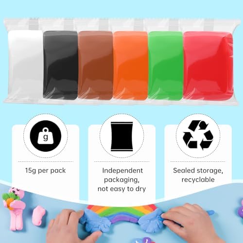 Air Dry Clay, 12 Packs Brown Molding Clay for Kids, Age 3-12, Air Dry Clay for Adults, Light Weight, Perfect Clay for Crafts, Gift for Children and Artists - Image 2