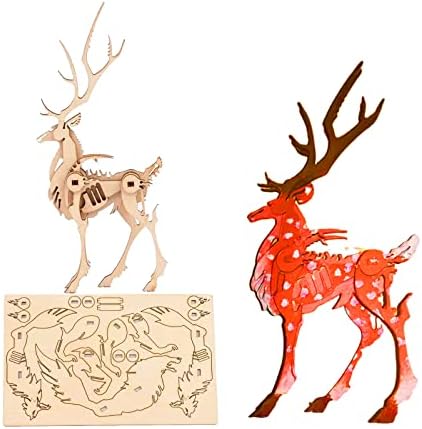 3D Wooden Animal Puzzle, Adult DIY Assembly Craft Kit, Paintable Handmade Ornament, Creative Home Decor, 6Pcs Set - Image 3