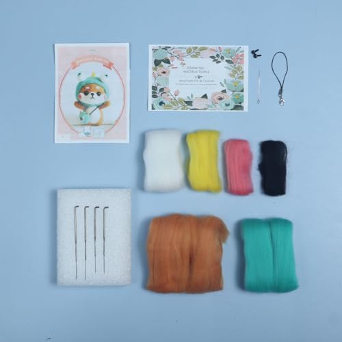 Wizardi Beginner Needle Felting Kit for Adults - Puppy in Monster Costume. Animal Felting Kit 6.5x4.5x4.5cm. Felting Tools. Wool Felting Supplies. Felt Crafts. Wool Felt. F07N8-W7 - Image 3