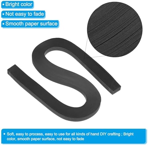 PATIKIL 240pcs Quilling Strips Paper 3/8"(10mm) 21"(54cm) Origami Paper Quilling Strip for Art DIY Hand Craft Christmas, Black - Image 3