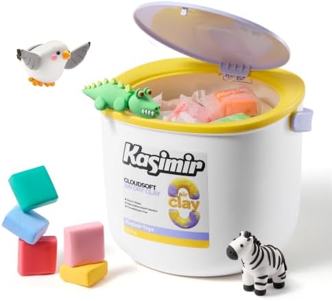 Kasimir Air Dry Clay Kit for Kids - 42 Count Portable Bucket Air Clay by KasimirDirect