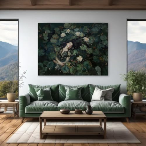 Water Lilies Paint by Numbers Kit for Adults Framed Canvas, Frameworkless - Image 4
