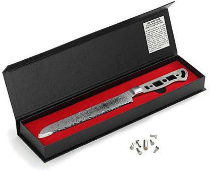 KATSURA Woodworking Project Kit – Bread Knife Blank – 8 Inch – Japanese Premium AUS 10, 67 Layers Damascus Steel - Image 3