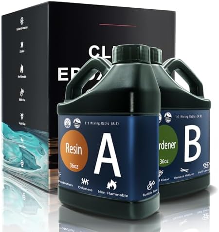 72oz Epoxy Resin Kit, Crystal Clear, Self-Leveling, Easy 1:1 Mix by Demorex