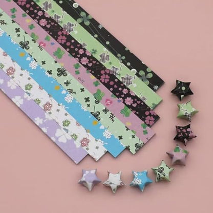 Origami Paper Stars, Colorful Handcraft Origami Lucky Star Paper DIY Paper Arts Creativity Hand Art Crafts (four-leaf clover (540) sheets) - Image 2