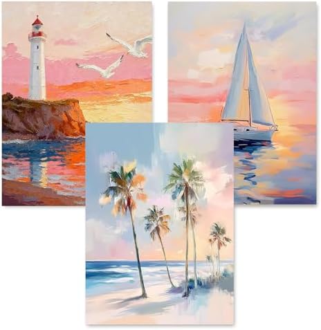 3 Pack Ocean Tree Paint by Numbers Kit for Adults Canvas, Frameworkless by FairylandJinWenn