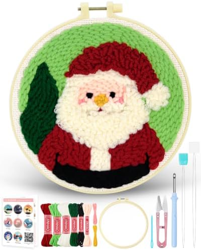 FIVEIZERO Punch Needle Kit for Beginners,Santa Claus Pattern by FIVEIZERO