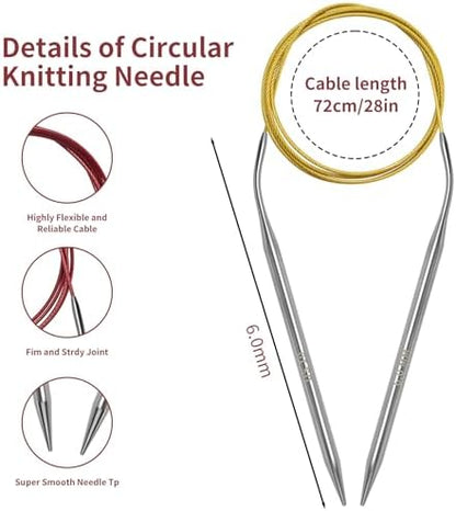 Soosui 9.0 mm Circular Knitting Needles US13, 47 inches/120 cm 3.5 mm, - Image 5