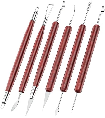 Clay Tools Sculpting, Double-Sided Polymer Carving Tools Kit, Wood Ceramic Tool Set for Pottery, Air Dry Clay, Polymer Clay, Sculpting, Modeling, Pumpkin Carving and Supplies by UUSYCUN