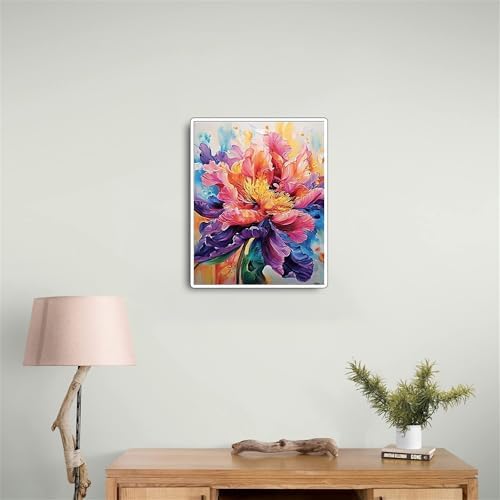 Flower Paint by Numbers Kit for Adults,Peony Adult Painting by Numbers for Beginner on Canvas,DIY Painting Kits for Home Wall Decor,Gifts (Flower4) - Image 7