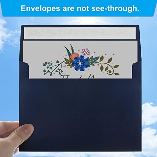 50 Packs 5x7 Envelopes A7 for Invitations, Printable Invitation Envelopes Self Seal for Weddings, Invitations, Photos, Greeting Cards, Mailing (Navy Blue) - Image 4