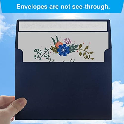 50 Packs 5x7 Envelopes A7 for Invitations, Printable Invitation Envelopes Self Seal for Weddings, Invitations, Photos, Greeting Cards, Mailing (Navy Blue) - Image 4