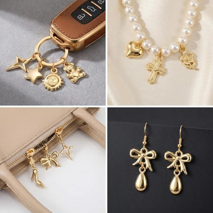 Keychain Charms Bulk 30pcs mixed Cute 3D Charms for Keychain Making for Bracelet Earring Jewelry Making DIY Crafts Includes Animal Food Fruit Flower Designs - Image 2
