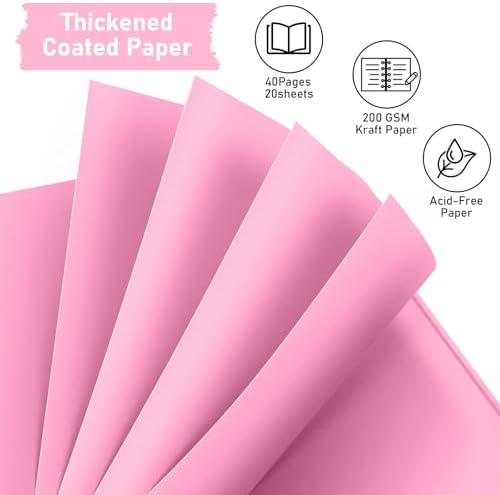 GOTIDEAL 8 x 8 Inch Scrapbook Album with Metallic Markers, Pink, 40 Pages - Image 4