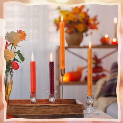Yuntau 24 Pcs Autumn Beeswax Candle Making Kit, 8"x 8", Fall Color - Image 6