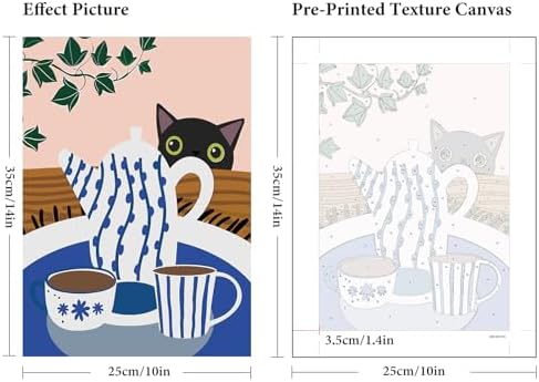 6 Pack Paint by Numbers Kit for Adults Beginner Black Cat, 10x14 Inch - Image 4