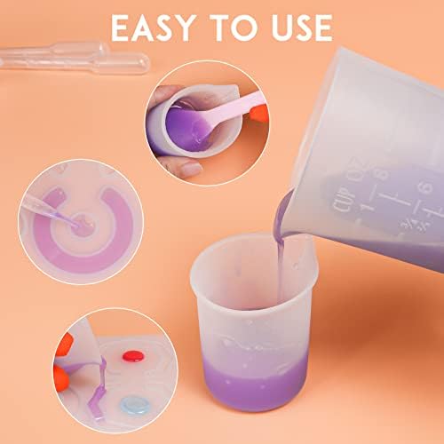 Silicone Resin Measuring Cups, 250&100ml Non-Stick Mixing Cups for Epoxy - Image 5