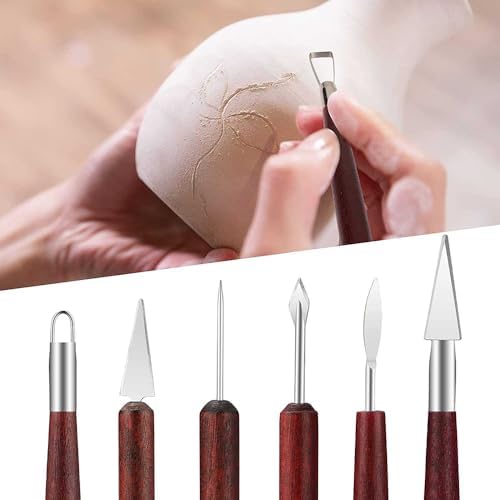 Clay Tools Sculpting for Polymer Air Dry Modeling Clay Beginners & Professionals Ideal for DIY Pottery & Ceramics Tools Double-Sided Polymer Carving Tools Kit (6) - Image 6