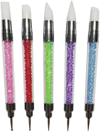 Nail Art Silicone Sculpting Pen and Dotting Pen Dual-ended Pen Kit 5 Pcs for Nail Salon or Home Nail design by NailArtTools