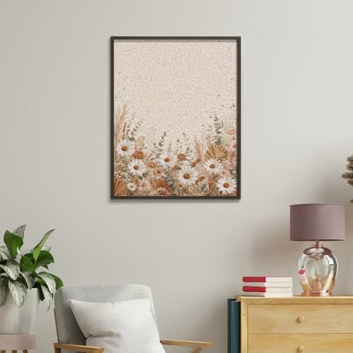 Paint by Numbers Kit for Adults Beginner Art Decor Cream Daisy Pampas - Image 5