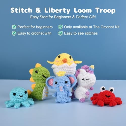 MINGOMINGO Crochet Kit for Beginners Kids - 6 Animal Amigurumi, Mother's Day Birthday Craft Gift Set, Step-by-Step Video Tutorials, 40%+ Yarn, Knitting Starter Kit for Girls Women Adults - Image 6