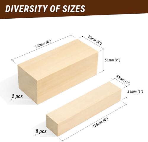BeaverCraft Sloyd Scandi Grind Whittling Knife C1M Basswood Large Unfinished Carving Blocks Set BW10 - Image 7
