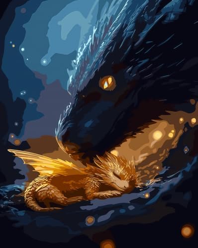 BYGFHLYW Animal Dragon Paint by Numbers Kit for Adults Beginners 16x20In by BYGFHLYW